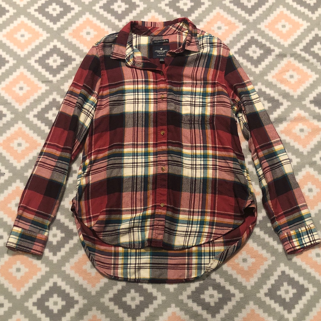 American Eagle Outfitters Womens Multicolor Plaid Shirt Size Medium